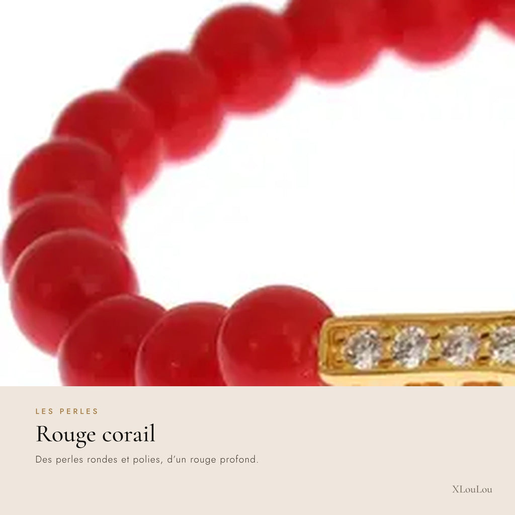 Cross Bracelet – Red Coral