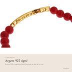 Cross Bracelet – Red Coral