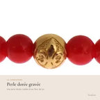 Cross Bracelet – Red Coral