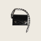 Chain Leather Card Holder – Black