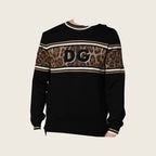 Leopard Virgin Wool Sweater – Black