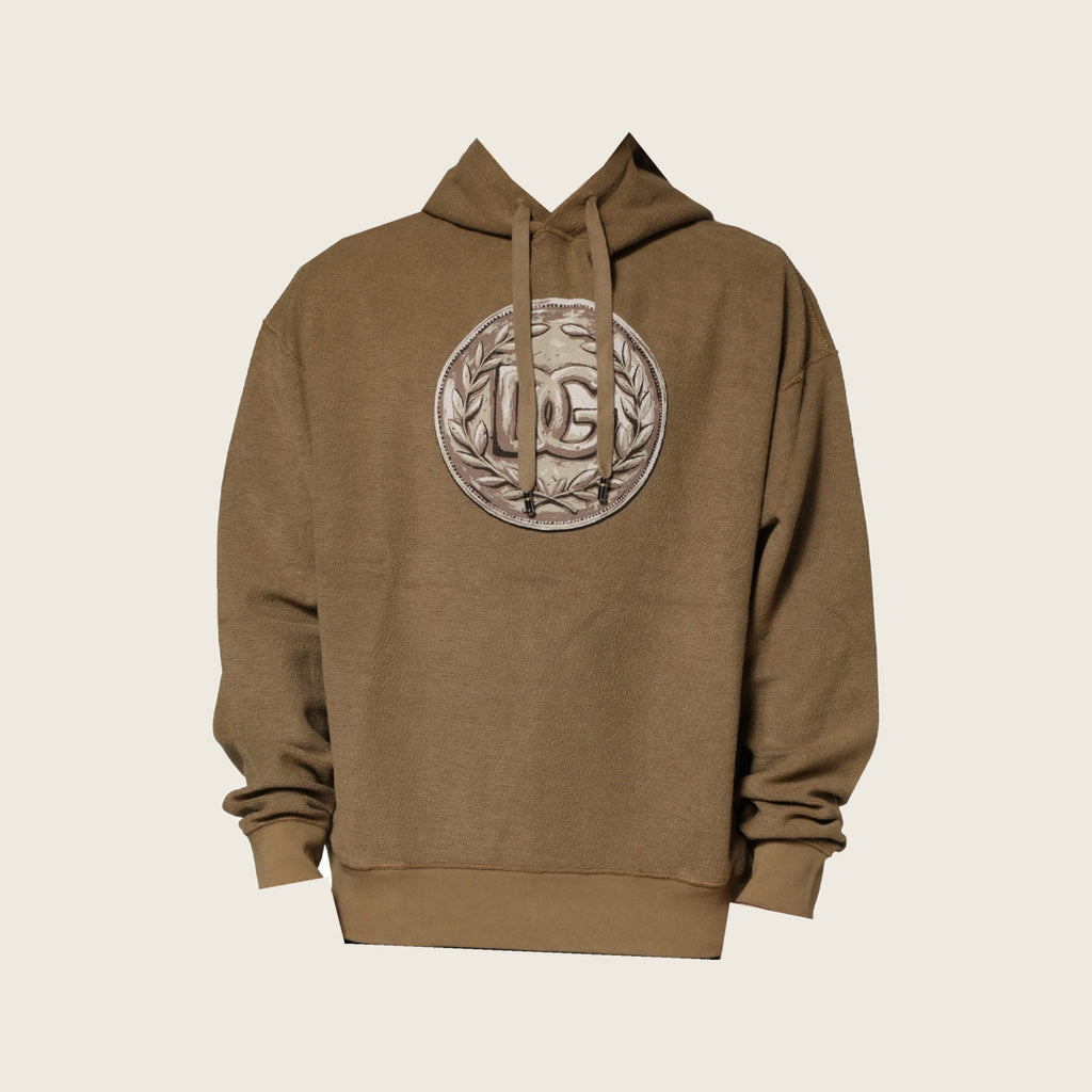 Logo Cotton Hoodie – Brown